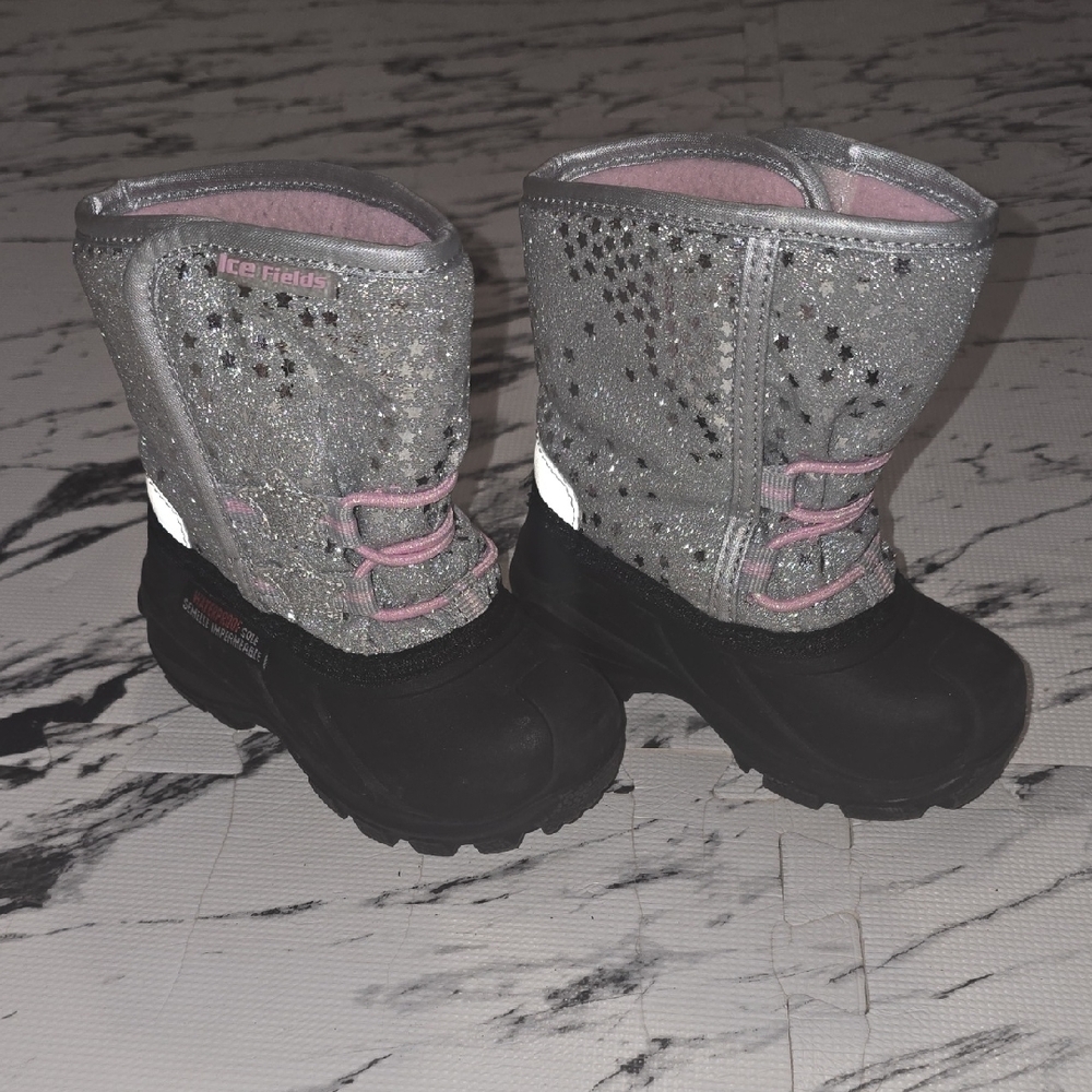 Kids Silver and Black Boots